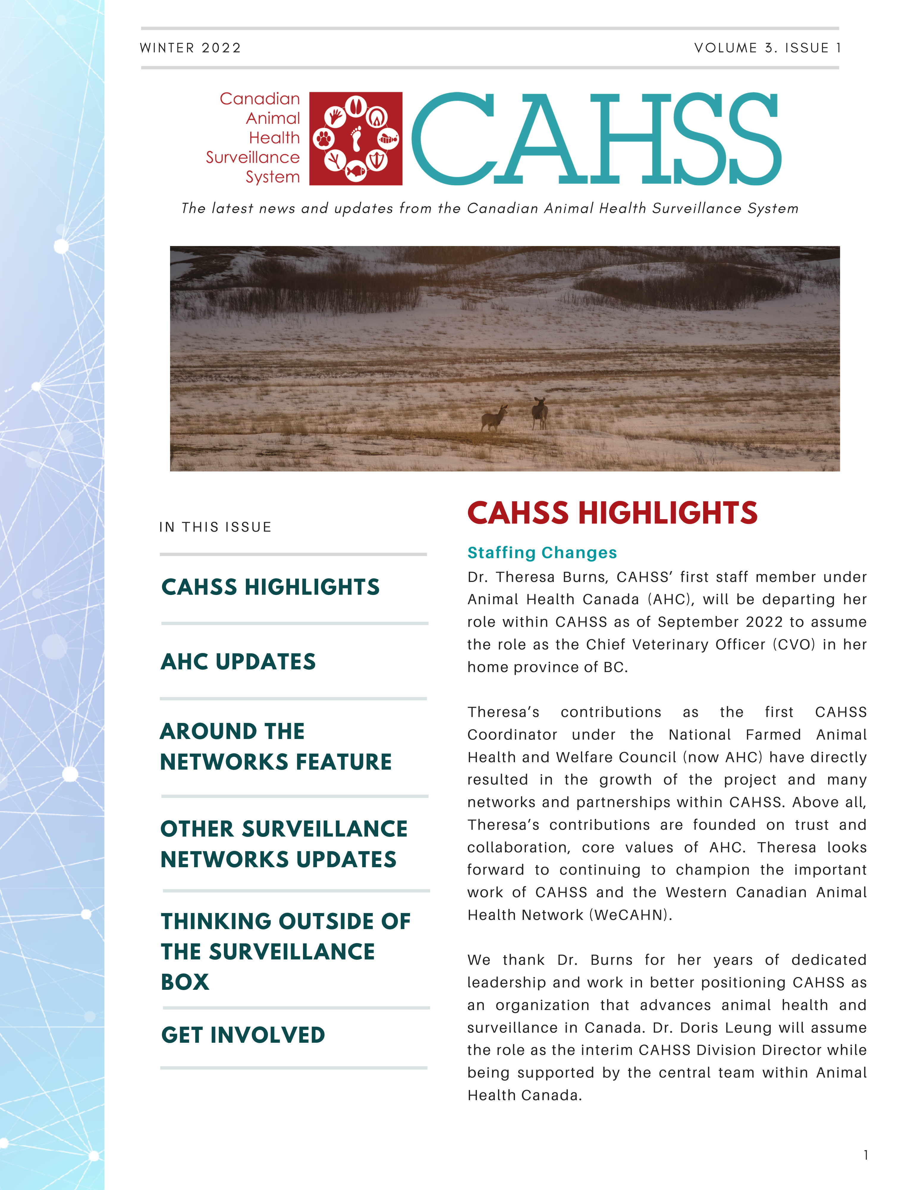 CAHSS winter newsletter cover